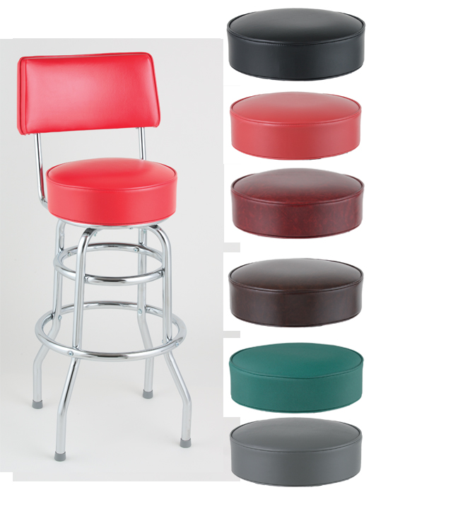 Double Ring Chrome Bar Stool with Back